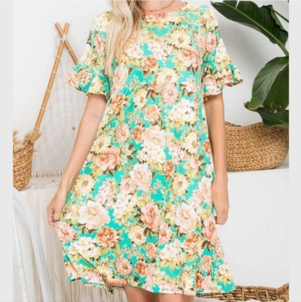 Boutique Babydoll Floral Dress
